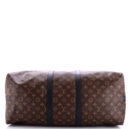 Keepall Bandouliere Bag Macassar Monogram Canvas 55