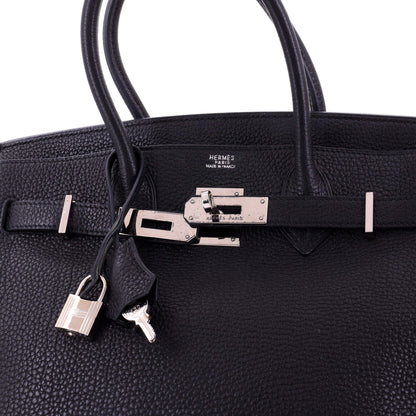 Birkin Handbag Noir Togo with Palladium Hardware 30