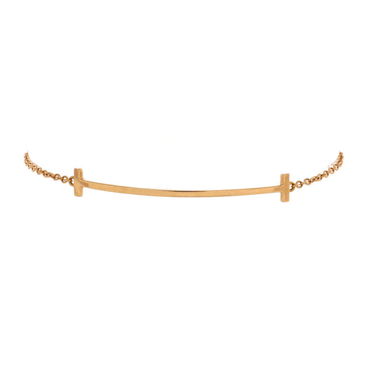 T Smile Chain Bracelet 18K Rose Gold Medium