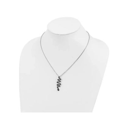 Black Spinel Snake Necklace