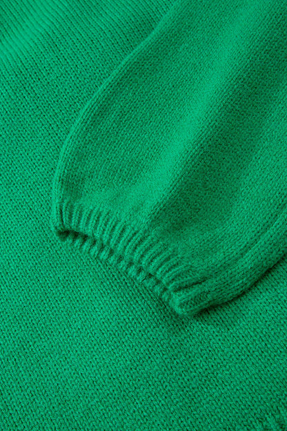 Threaded Pear Raven Backless Bubble Sleeve Sweater