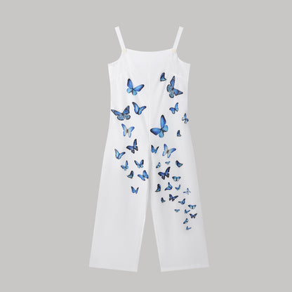 Women’s Butterfly Print Overalls