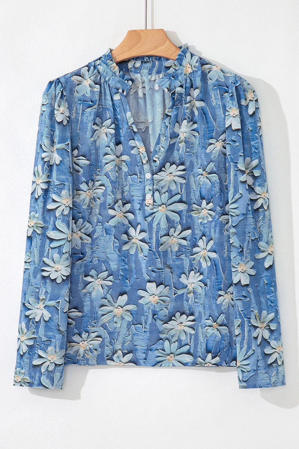Threaded Pear Sarajana Half Placket Collared Blouse