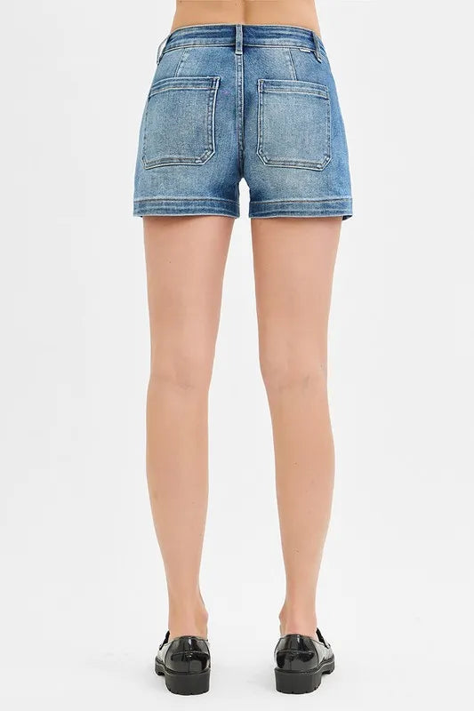 RISEN Low Rise Patched Pocket Shorts