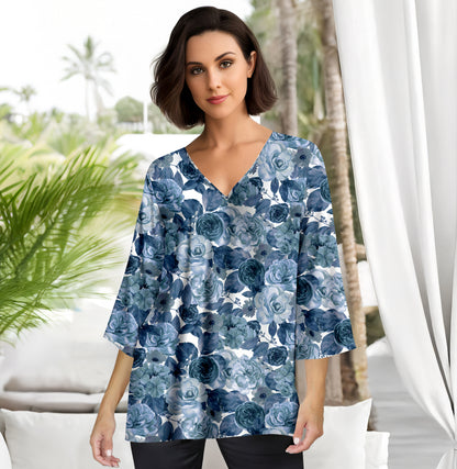 Blue and White Floral-