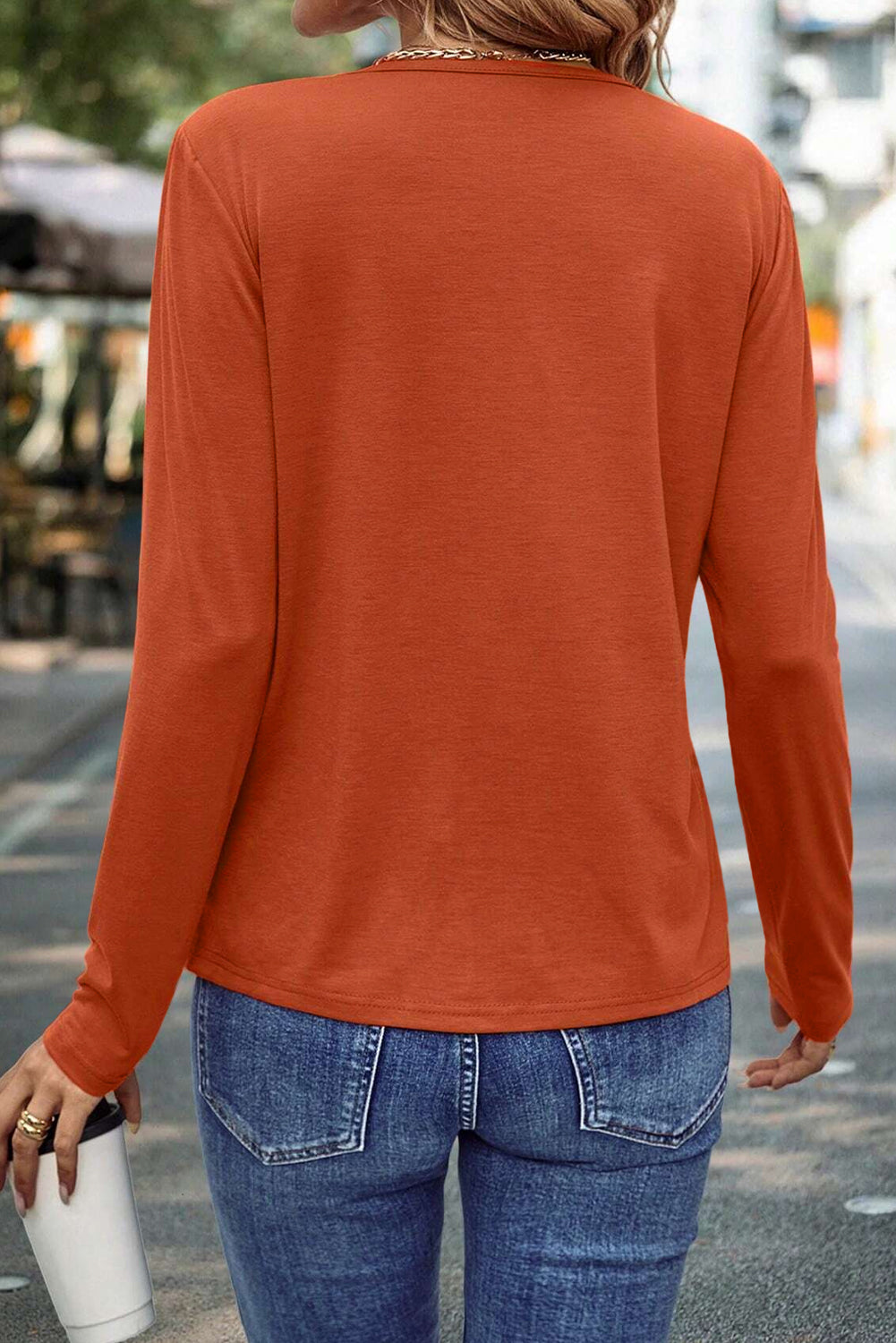 Threaded Pear Anna Asymmetric Seam Detail Long Sleeve Top