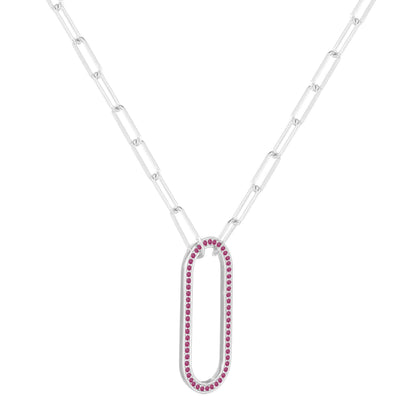 Ruby Oval Bar Necklace