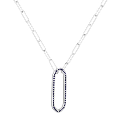 Sapphire Oval Bar Necklace