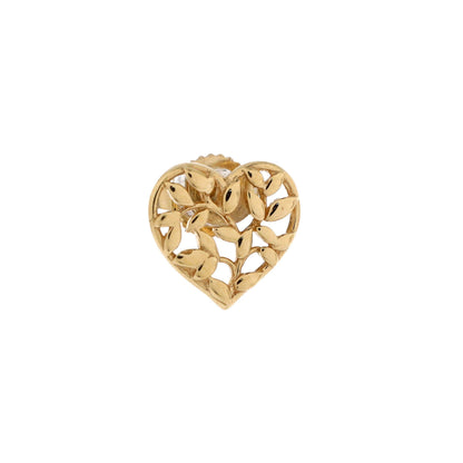 Paloma Picasso Olive Leaf Heart Stud Earrings 18K Yellow Gold