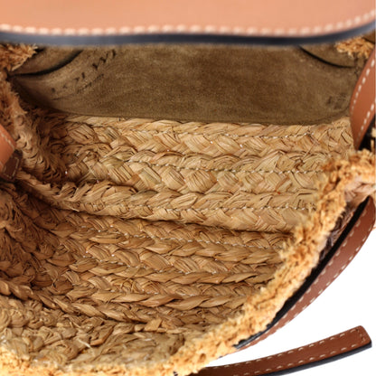 Gate Leather Shoulder Leather with Raffia Mini