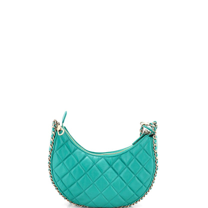 Chain Around Hook Hobo Quilted Lambskin Small