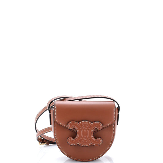 Cuir Triomphe Besace Flap Bag Leather Mini
