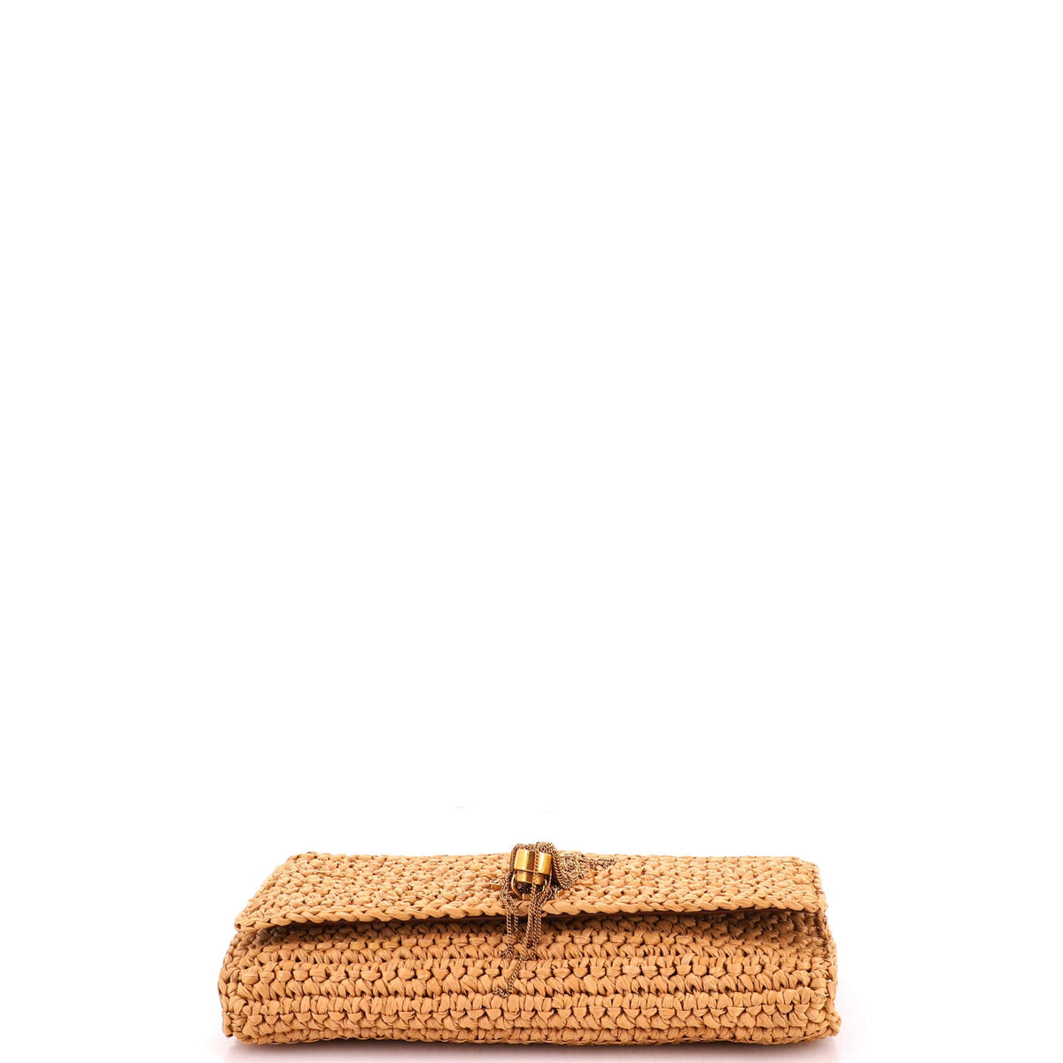 Kate 99 Tassel Flap Bag Woven Raffia Medium