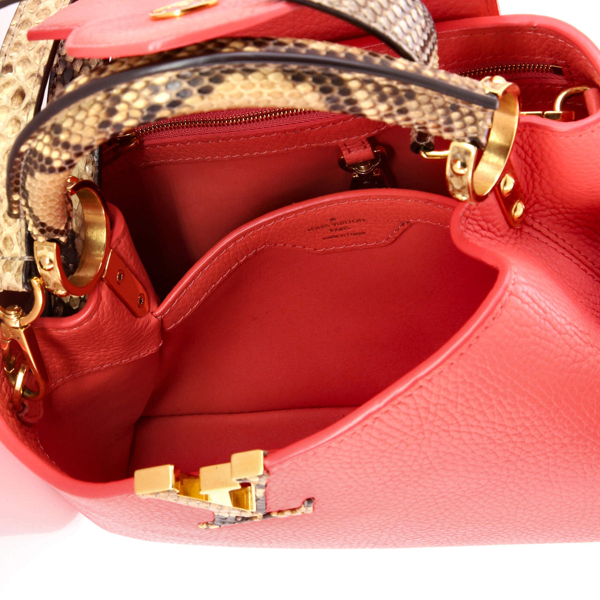 Capucines Bag Leather with Python BB