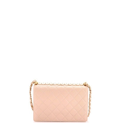 Chic Pearls Flap Bag Quilted Lambskin Small