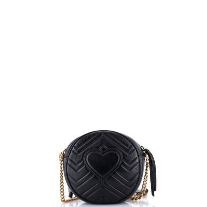 GG Marmont Round Shoulder Bag Matelasse Leather Mini