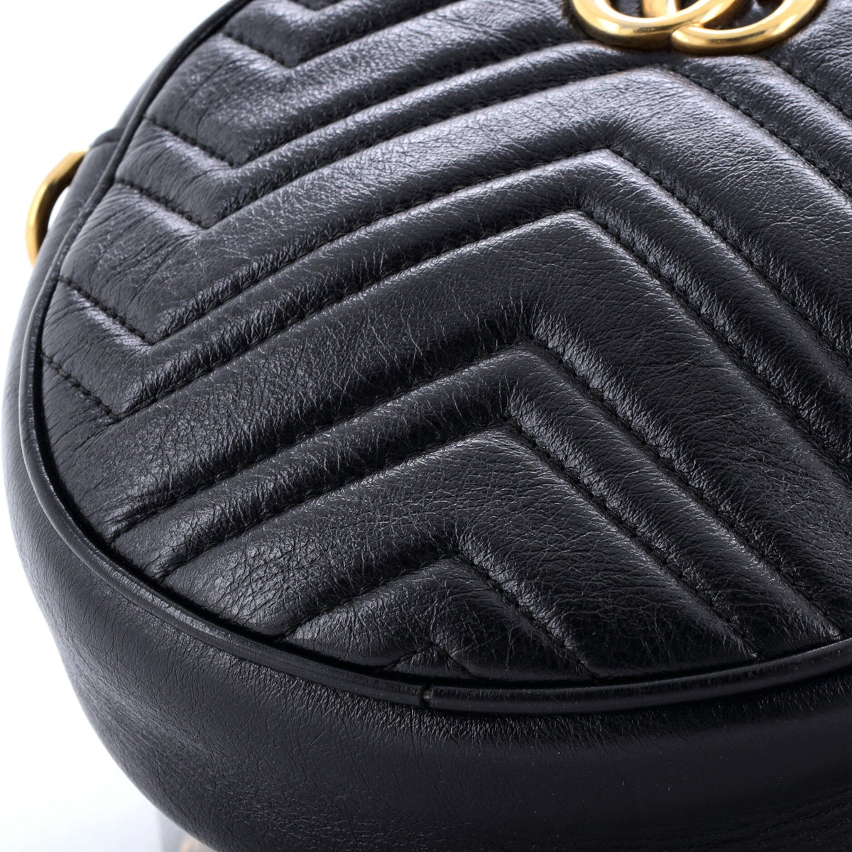 GG Marmont Round Shoulder Bag Matelasse Leather Mini