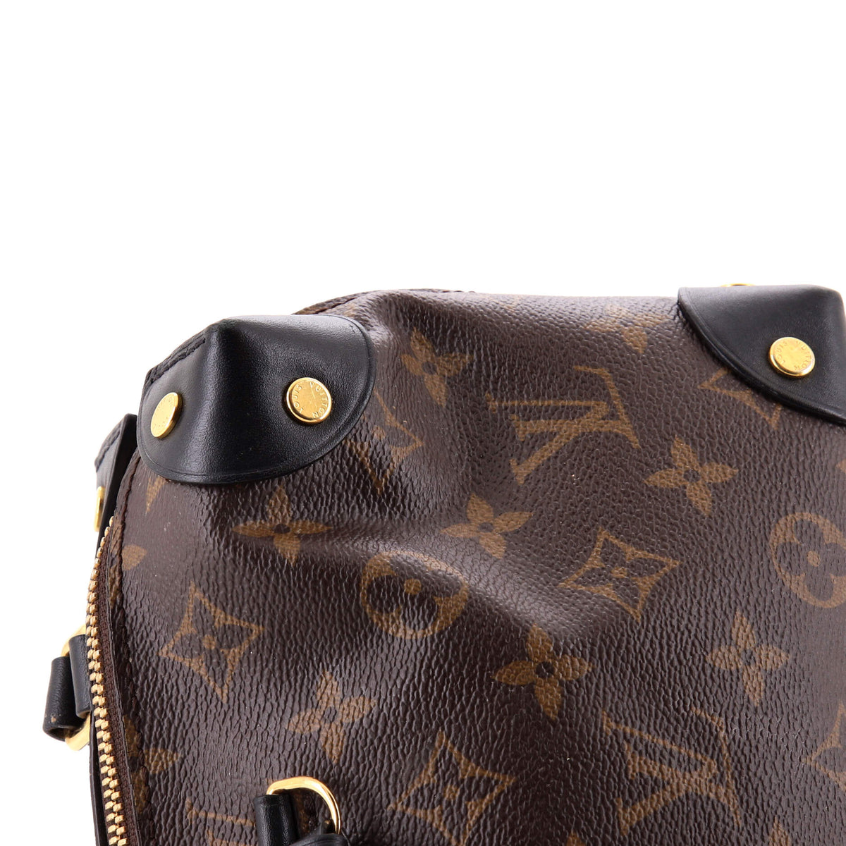 Petite Malle Souple Handbag Monogram Canvas with Leather