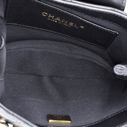 Giant CC Chain Compartment Messenger Bag Quilted Lambskin Small