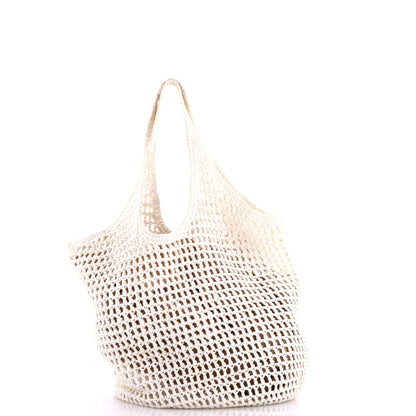 Triangle Logo Bucket Tote Raffia Small