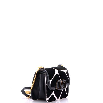 VSling Shoulder Bag Printed Textile with Leather Small
