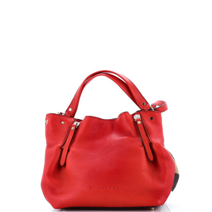 Maidstone Tote Leather and House Check Canvas Medium