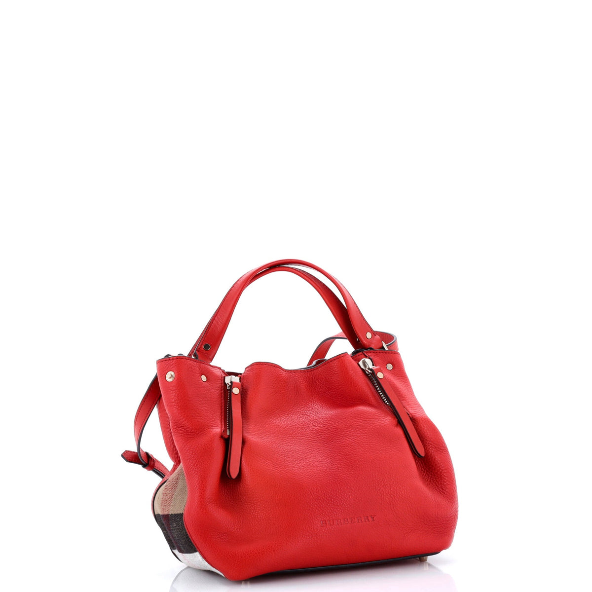 Maidstone Tote Leather and House Check Canvas Medium