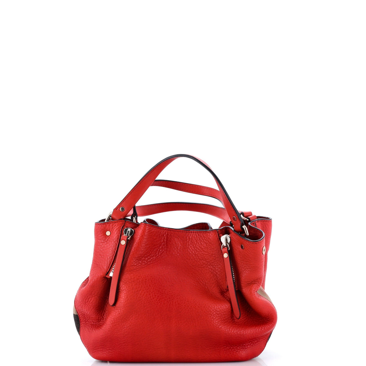 Maidstone Tote Leather and House Check Canvas Medium