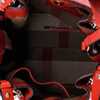 Maidstone Tote Leather and House Check Canvas Medium