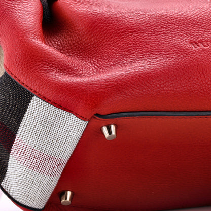 Maidstone Tote Leather and House Check Canvas Medium
