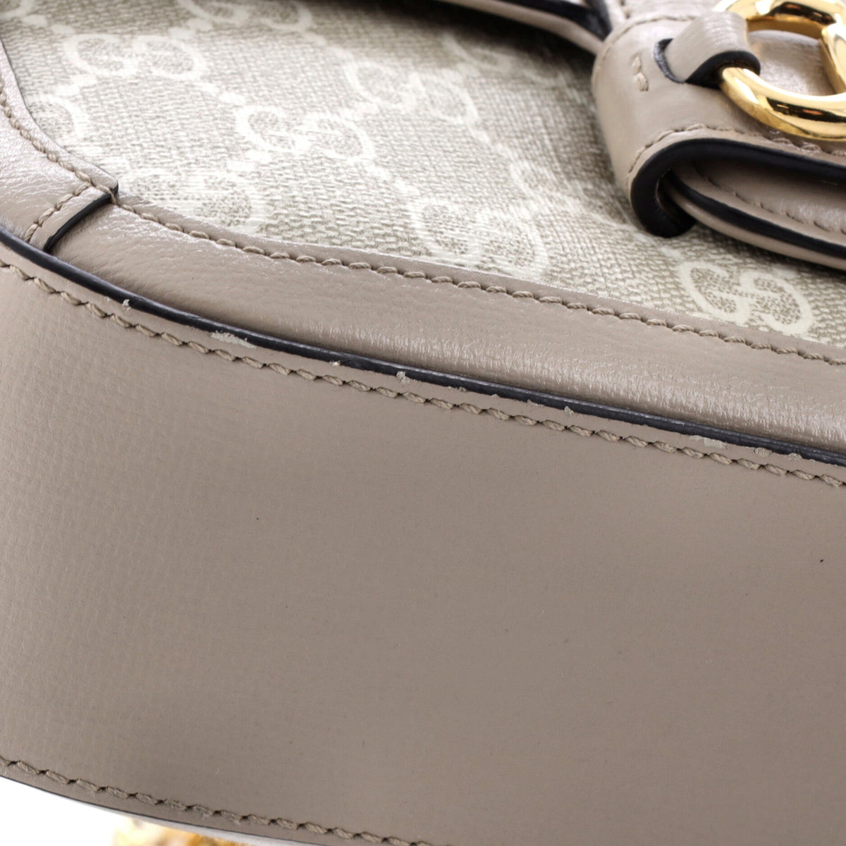 Horsebit 1955 Shoulder Bag GG Coated Canvas with Leather East West