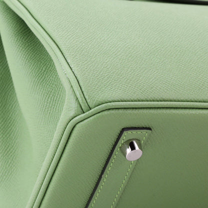 Birkin Handbag Vert Criquet Epsom with Palladium Hardware 30