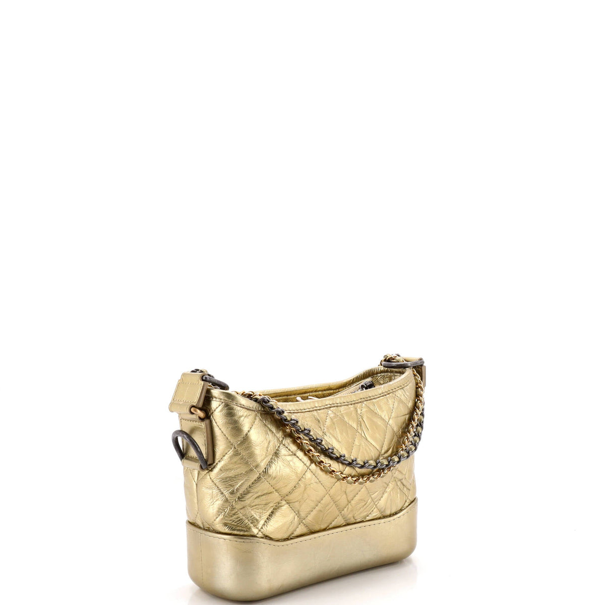 Gabrielle Hobo Quilted Metallic Aged Calfskin Small