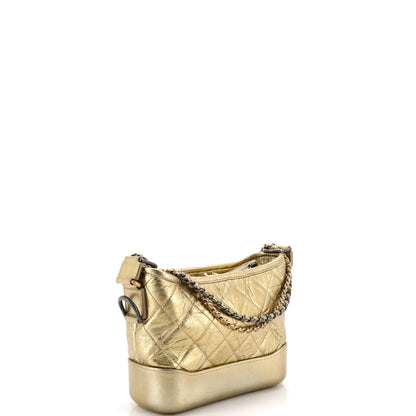 Gabrielle Hobo Quilted Metallic Aged Calfskin Small