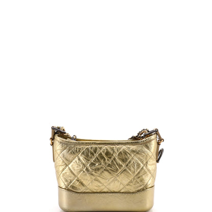Gabrielle Hobo Quilted Metallic Aged Calfskin Small