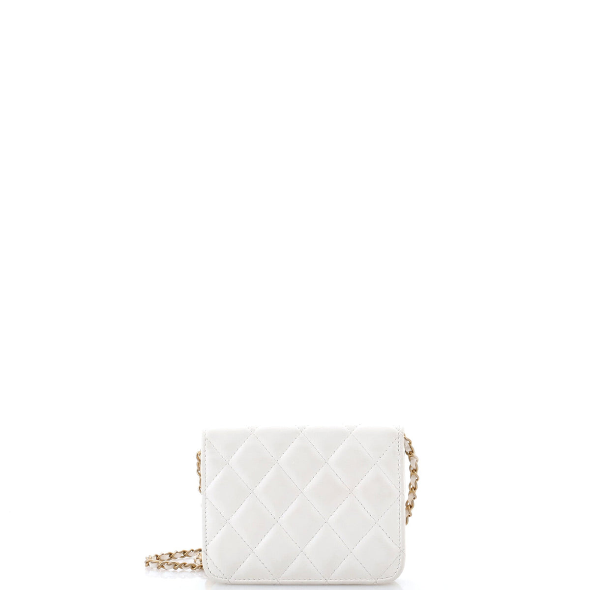 Pearl Crush Flap Clutch with Chain Quilted Lambskin Mini