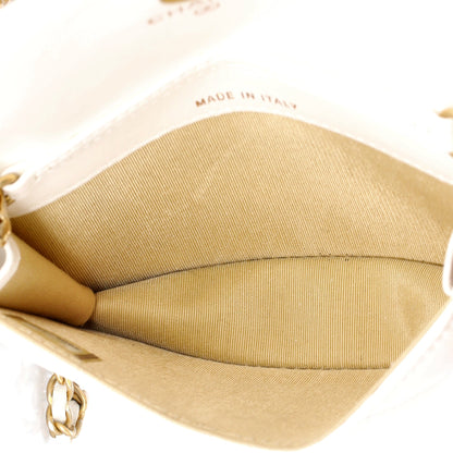 Pearl Crush Flap Clutch with Chain Quilted Lambskin Mini