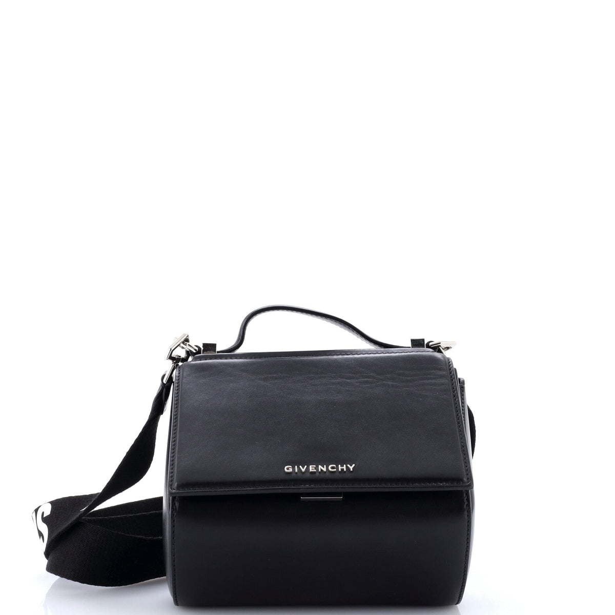 Logo Strap Pandora Box Bag Leather Mini