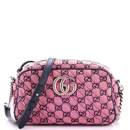 GG Marmont Shoulder Bag Multicolor Diagonal Quilted GG Canvas Small