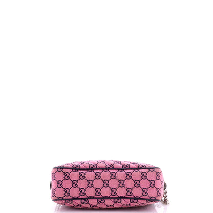 GG Marmont Shoulder Bag Multicolor Diagonal Quilted GG Canvas Small