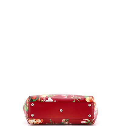 Bamboo Shopper Tote Blooms Print Leather Mini