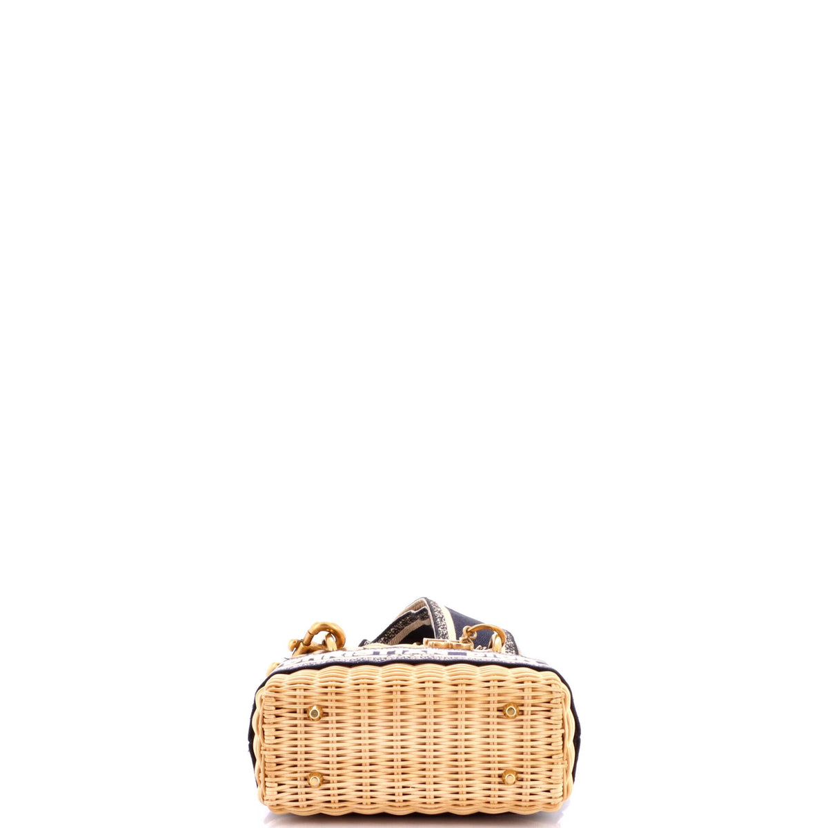 Lady Dior Bag Wicker and Oblique Canvas Mini