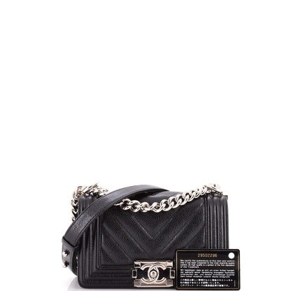 Boy Flap Bag Chevron Caviar Small