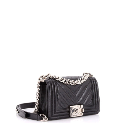 Boy Flap Bag Chevron Caviar Small