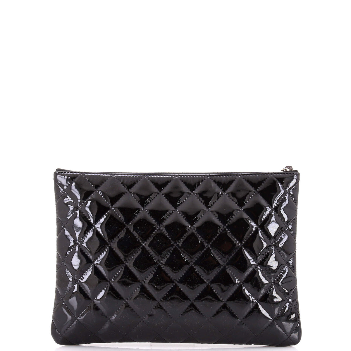O Case Clutch Quilted Patent Medium