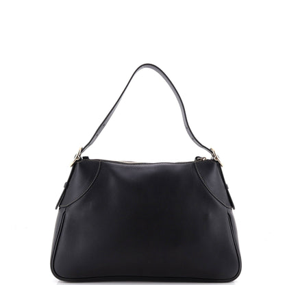 Emblem Shoulder Bag Leather Medium