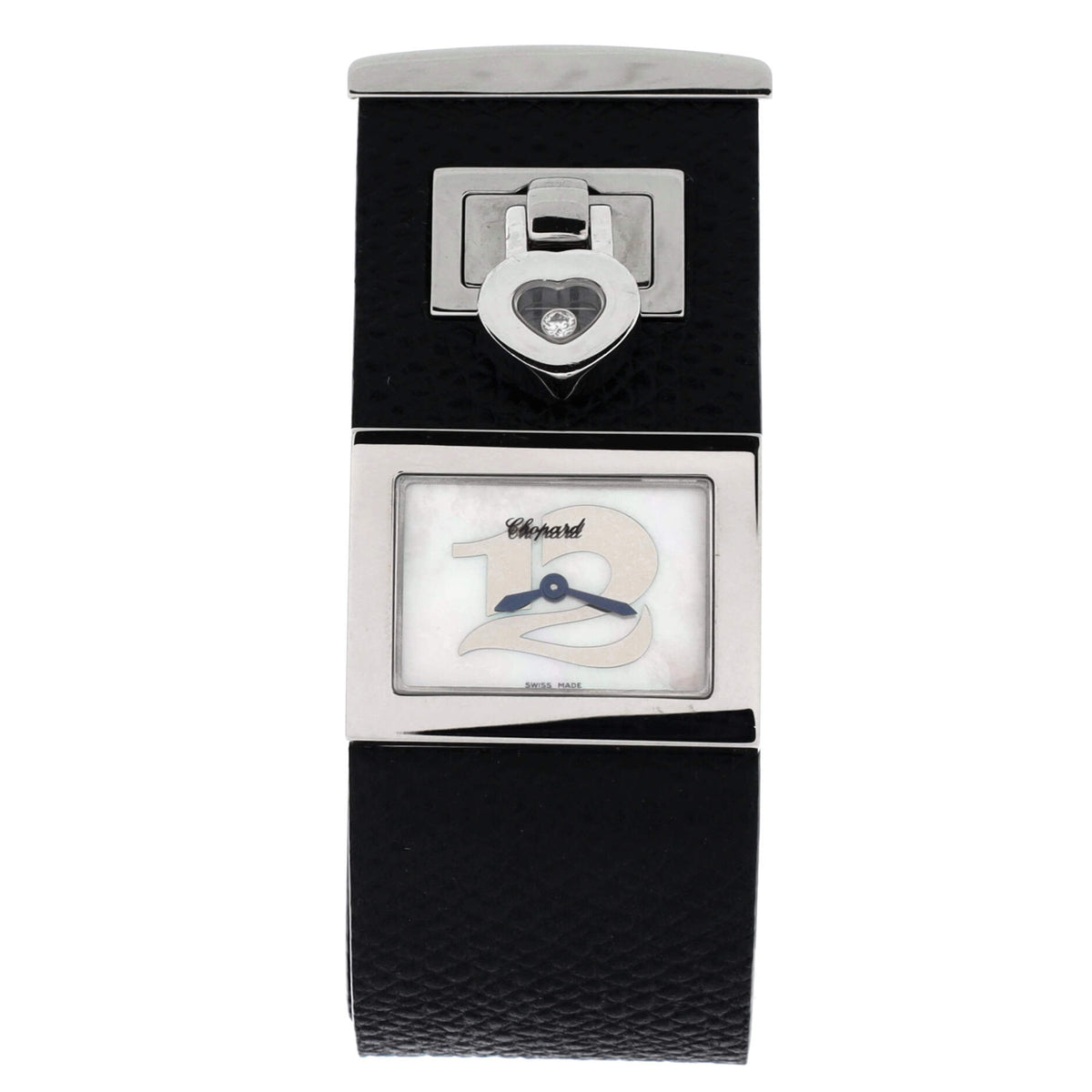 Happy Twelve Quartz Watch Satinless Steel and Leather with Diamond 26
