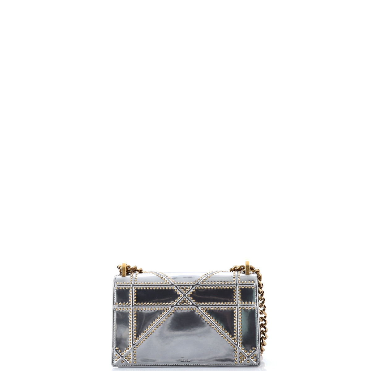 Diorama Flap Bag Studded Patent Small