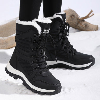 Women’s Long Wool & Velvet Snow Boots | Thickened Warm Winter Footwear