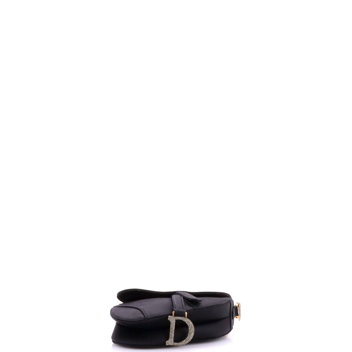 Saddle Handbag Satin with Crystals Mini